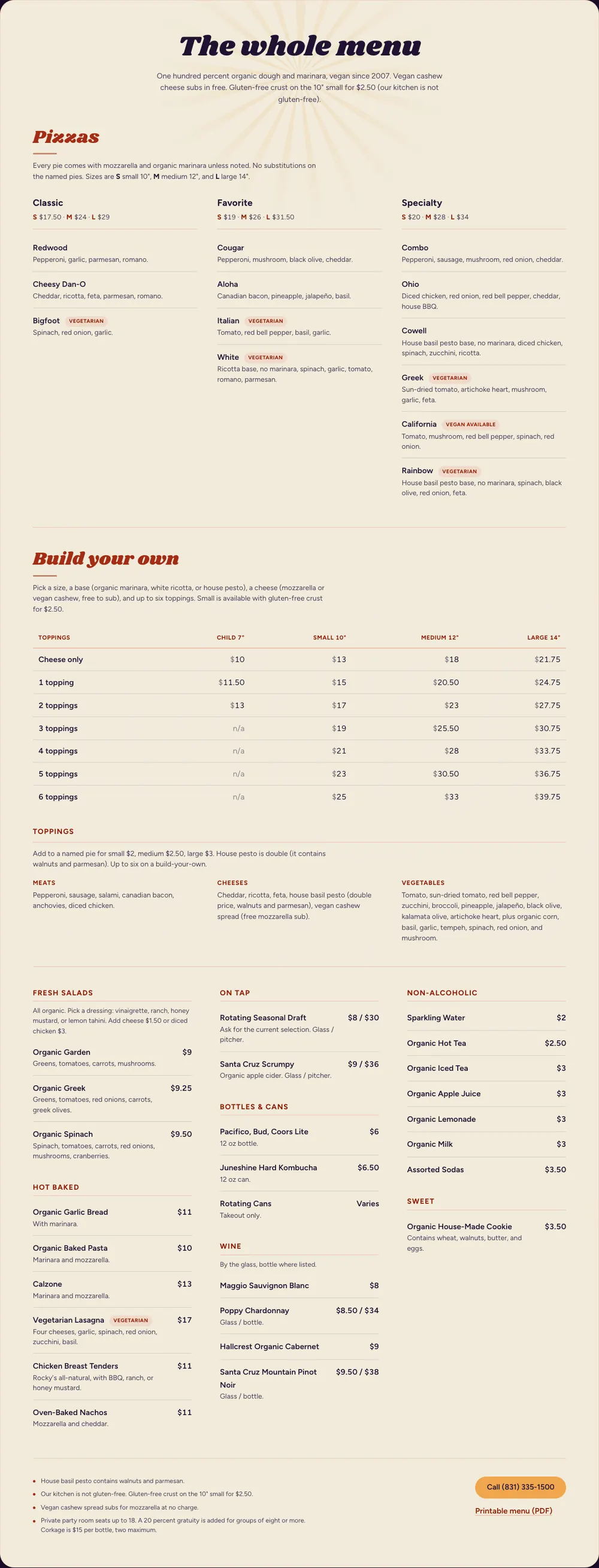 Built Menu panel