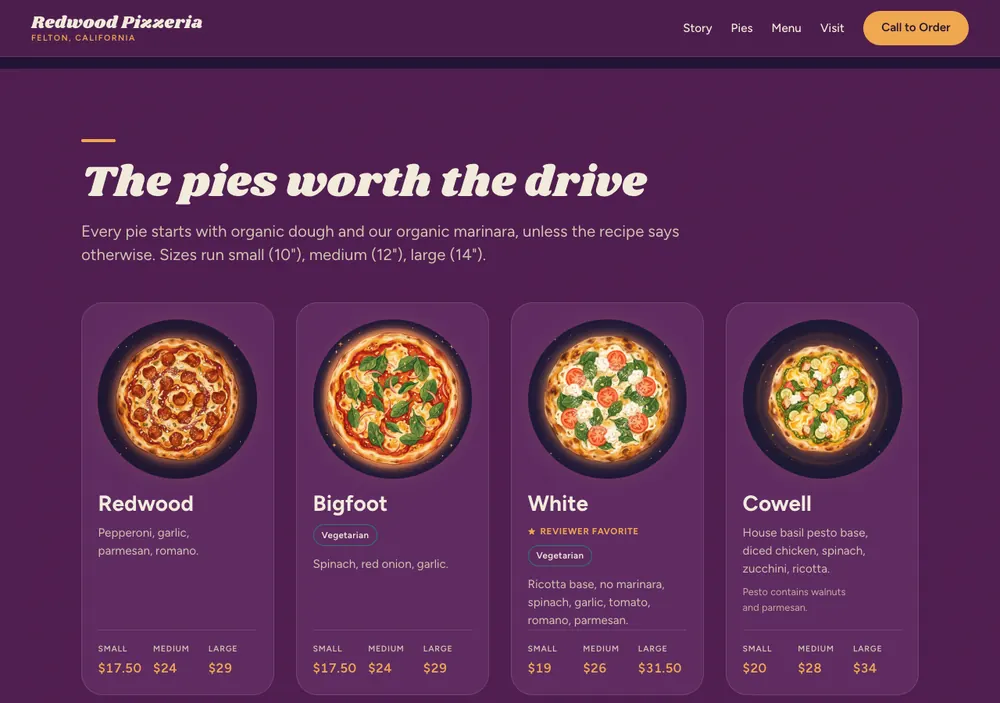 Built Signature Pies grid
