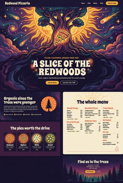 Third mock with a rich categorized menu.