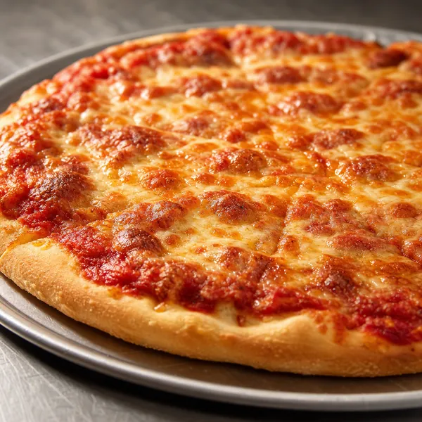 A classic cheese pizza.