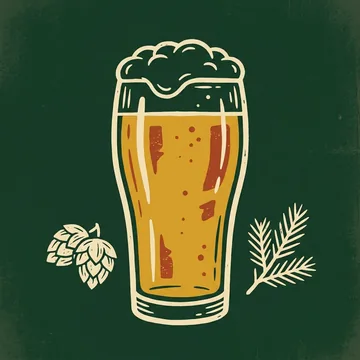 Illustration of a frothy glass of beer.